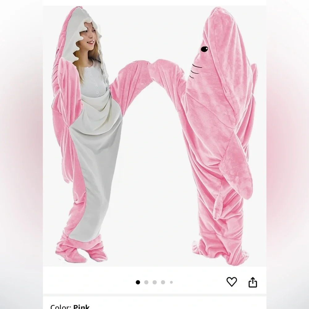 Shark Blanket onsie Wearable Hoodie Cartoon Animals sleeping bag